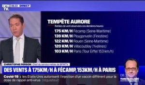 Tempête Aurore: des vents ont atteint 175 km/h à Fécamp, en Seine-Maritime