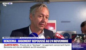 Affaire de la sextape: jugement repoussé au 24 novembre, pour l'avocat de Karim Benzema, "il est normal que la justice prenne le temps de la réflexion"