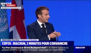 Emmanuel Macron veut que "les plus gros émetteurs réhaussent leurs ambitions dans les 15 jours qui viennent" pour "rendre crédible" l'objectif de "1,5°C"