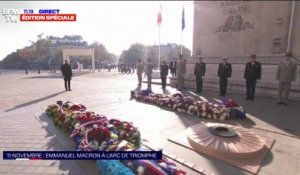 11-Novembre: Emmanuel Macron se recueille devant la tombe du soldat inconnu