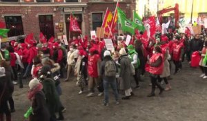 Manifestation du personnel soignant à Bruxelles pour s'opposer à la vaccination obligatoire