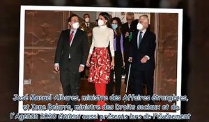 La reine Letizia d'Espagne - chic et décontractée avec ses bottes rouges pour son discours à l'UNICE