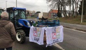 Hognoul: journée d'action des agriculteurs wallons dans le cadre d'une campagne menée par la Fédération Wallonne de l'Agriculture