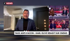 Karl Olive sur des tags anti-vaccin à Poissy : «On ne va rien laisser passer»