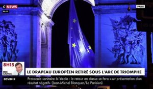 Résumé sur la polémique sur le drapeau Européen qui remplace le drapeau Français sous l'Arc de Triomphe