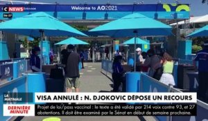 L'Australie a annulé cette nuit le visa de Novak Djokovic pour l'Open d'Australie car il pourrait ne pas être vacciné - Le numéro un mondial intente ce matin un recours en justice