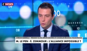 Jordan Bardella sur l'union des droites évoquée par Éric Zemmour : «C'est se regarder le nombril, c'est parler à ses militants»