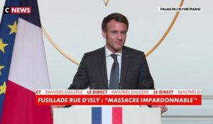 Emmanuel Macron : «un discours ne règle pas soixante années d’injustice»