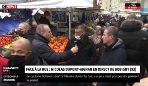 Revoir en intégralité l'émission "Face à la rue" sur CNews avec Nicolas Dupont-Aignan que Jean-Marc Morandini a amené sur le marché de Bobigny - VIDEO