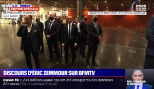 L'entrée d'Éric Zemmour pour son meeting de campagne à Lille