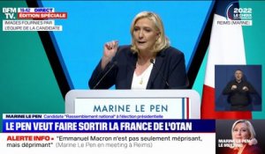 Marine Le Pen souhaite faire sortir la France de l'OTAN "pour ne plus être entraînés dans des conflits qui ne sont pas les nôtres"
