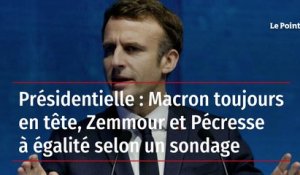 Présidentielle : Macron toujours en tête, Zemmour et Pécresse égalité selon un sondage