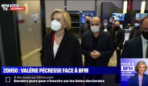 Valérie Pécresse arrive dans les locaux de BFMTV