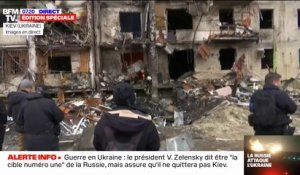 Guerre en Ukraine: à Kiev, des immeubles résidentiels éventrés par les frappes russes