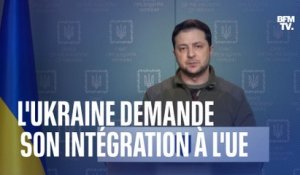 Volodymyr Zelensky demande l'intégration "sans délai" de l'Ukraine à l'Union européenne