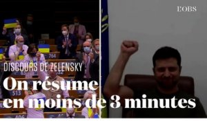Appel à l'aide, standing ovation, traducteur en pleurs… 3 moments forts de Zelensky au Parlement UE