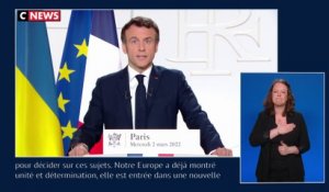 Emmanuel Macron : «La guerre en Ukraine marque une rupture pour notre continent et nos générations»