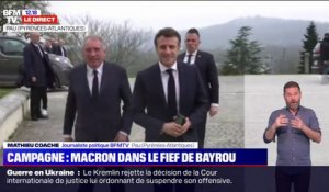 Emmanuel Macron est en campagne à Pau dans le fief de François Bayrou