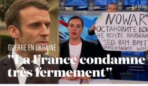 Macron propose une "protection asilaire" à la journaliste russe qui a interrompu un JT