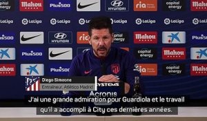 Quarts - Simeone : "Une grande admiration pour Guardiola"