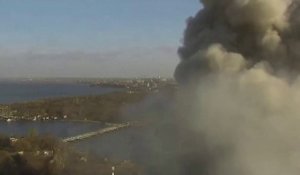 L'administration de Mykolaïv frappée par un missile: les images de la vidéosurveillance au moment de l'impact