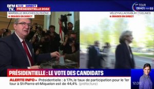 Présidentielle: Jean-Luc Mélenchon vote à Marseille