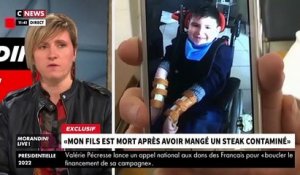 Priscilla Moittié, maman de Nolan, décédé après avoir mangé un steak haché contaminé, invitée de Jean-Marc Morandini dans "Morandini Live" sur CNews - VIDEO