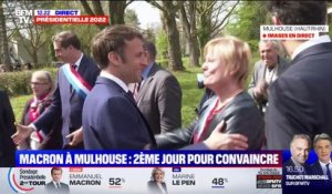 Emmanuel Macron en campagne à Mulhouse à la rencontre de soignants