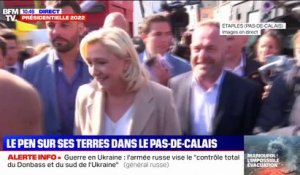 Marine Le Pen est arrivée à Etaples, dans le Pas-de-Calais