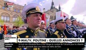 Défilé à Moscou - Vladimir Poutine ne déclare pas la guerre à l'Ukraine et affirme : "Les pays de l'OTAN veulent annexer nos terres et c'est une menace pour notre pays."