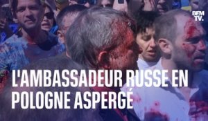 L'ambassadeur russe en Pologne aspergé d'une substance rouge lors des commémorations du 9-Mai