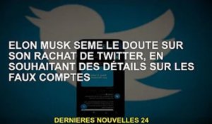 Elon Musk doute de sa prise de contrôle de Twitter, veut des détails sur les faux comptes