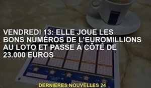 Vendredi 13 : Elle parie sur le bon numéro Loto EuroMillions mais gagne 23 000 €