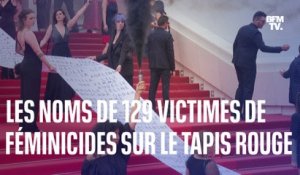 Festival de Cannes: les noms de 129 victimes de féminicides sur le tapis rouge