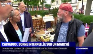 Calvados: Élisabeth Borne interpellée sur un marché