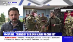 Le président Volodymyr Zelensky à Kharkiv, ville de l'est récemment libérée par les forces ukrainiennes