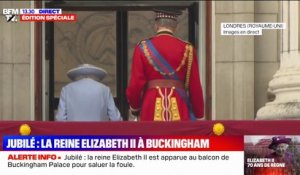 Jubilé de la Reine: moins de 10 minutes après son arrivée, Elizabeth II quitte le balcon de Buckingham Palace