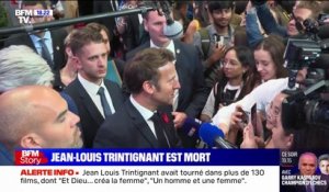 Emmanuel Macron rend hommage au "formidable talent" de Jean-Louis Trintignant
