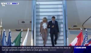 Emmanuel Macron et son épouse Brigitte Macron sont arrivés à Munich où se tiendra demain un sommet du G7