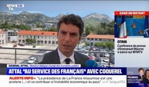 Gabriel Attal, ministre des comptes publics, affirme qu'il travaillera "au service des Français" avec Éric Coquerel, président de la Commission des Finances