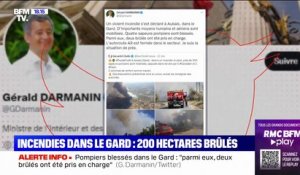 Gard: "Un violent incendie s'est déclaré à Aubais", "4 sapeurs-pompiers sont blessés" annonce Gérald Darmanin