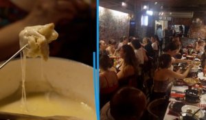 Ils mangent de la fondue en pleine canicule à Paris