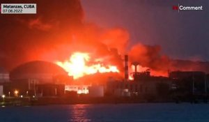 NoComment : Cuba lutte contre un gigantesque incendie d'un dépôt pétrolier
