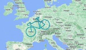 GPS drawing : ils pédalent plus de 7 000 km à travers l'Europe et dessinent le plus grand vélo jamais réalisé