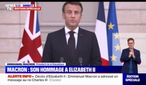 Emmanuel Macron rend hommage à Elizabeth II: "Sa sagesse et son empathie nous ont aidé à tracer une voie au milieu des aléas de l'Histoire"