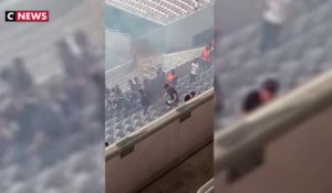 Football :Des violences entre supporters lors du match Nice - Cologne