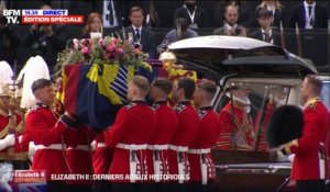 Funérailles d'Elizabeth II: le cercueil placé dans le corbillard royal pour prendre la direction de Windsor, sous les yeux de la famille royale
