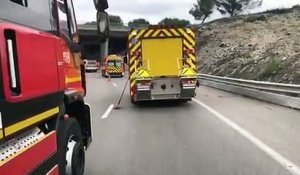 Un camion se renverse sur une bretelle d'accès au viaduc de Martigues