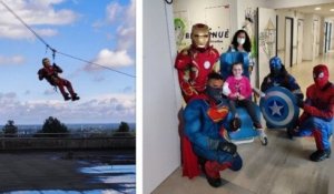 Des super-héros rendent visite aux enfants malades dans plusieurs hôpitaux de France