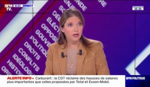 Carburants: Aurore Bergé dénonce "une grève préventive" de la CGT avant l'ouverture de négociations avec Total